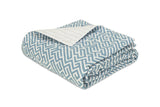Matouk Schumacher Gabriel Twin Quilt 72 x 94, piped edge Stony Blue