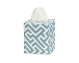 Matouk Schumacher Gabriel Tissue Box Cover 4.5 x 4.5 x 5.5 Stony Blue
