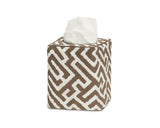 Matouk Schumacher Gabriel Tissue Box Cover 4.5 x 4.5 x 5.5 Mocha
