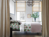 Georgia Ruffled Bedding by Matouk at Fig Linens and Home - Lifestyle view 8 shown with Geranium