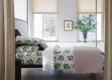 Georgia Ruffled Bedding by Matouk at Fig Linens and Home - Lifestyle view 7 shown with Geranium