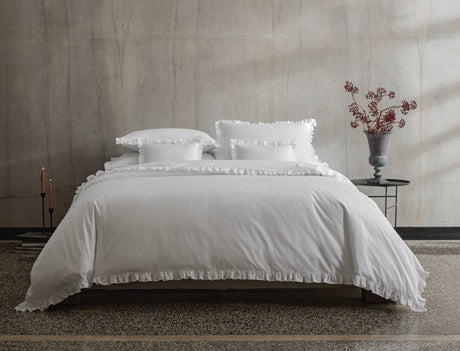Georgia Ruffled Bedding by Matouk at Fig Linens and Home - Lifestyle View Full Bed