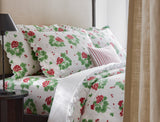 Georgia Ruffled Bedding by Matouk at Fig Linens and Home - Lifestyle view 6 shown with Geranium