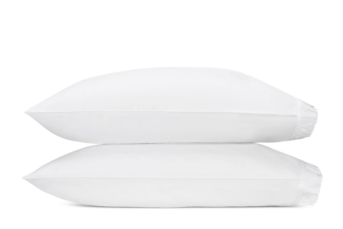 Pillowcases Pair - Georgia White Ruffled Bedding by Matouk at Fig Linens and Home