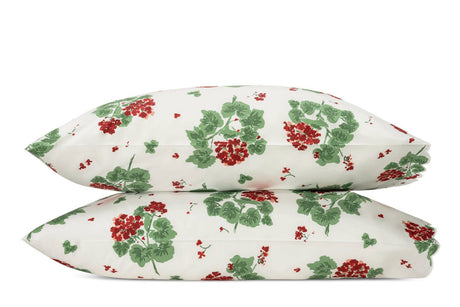 Pillowcases - Matouk Tillet Geranium Bedding in Scarlet Red at Fig Linens and Home