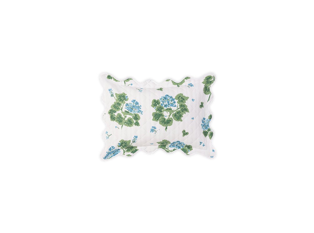 Matouk Tillet Geranium Quilted Boudoir Sham Blue at Fig Linens and Home