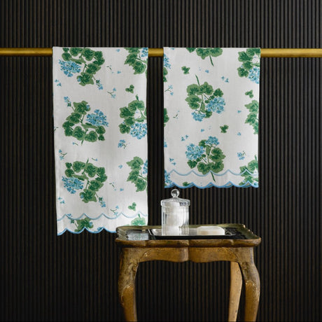 Geranium Guest Towel Blue by Matouk x Tillett at Fig Linens and Home - Set of 2 Fingertip Towels 2