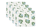 Matouk x Tillett Geranium Blue Scalloped Placemats | 100% Linen Table Linens at Fig Linens and Home