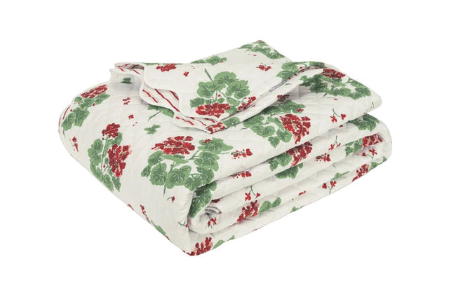 Matouk Tillet Geranium Quilt Scarlet Red at Fig Linens and Home