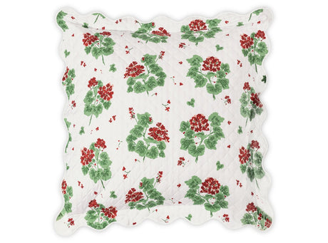 Matouk Tillet Geranium Quilted Euro Sham Scarlet Red at Fig Linens and Home