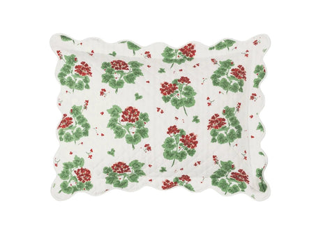 Matouk Tillet Geranium Quilted Sham Scarlet Red at Fig Linens and Home