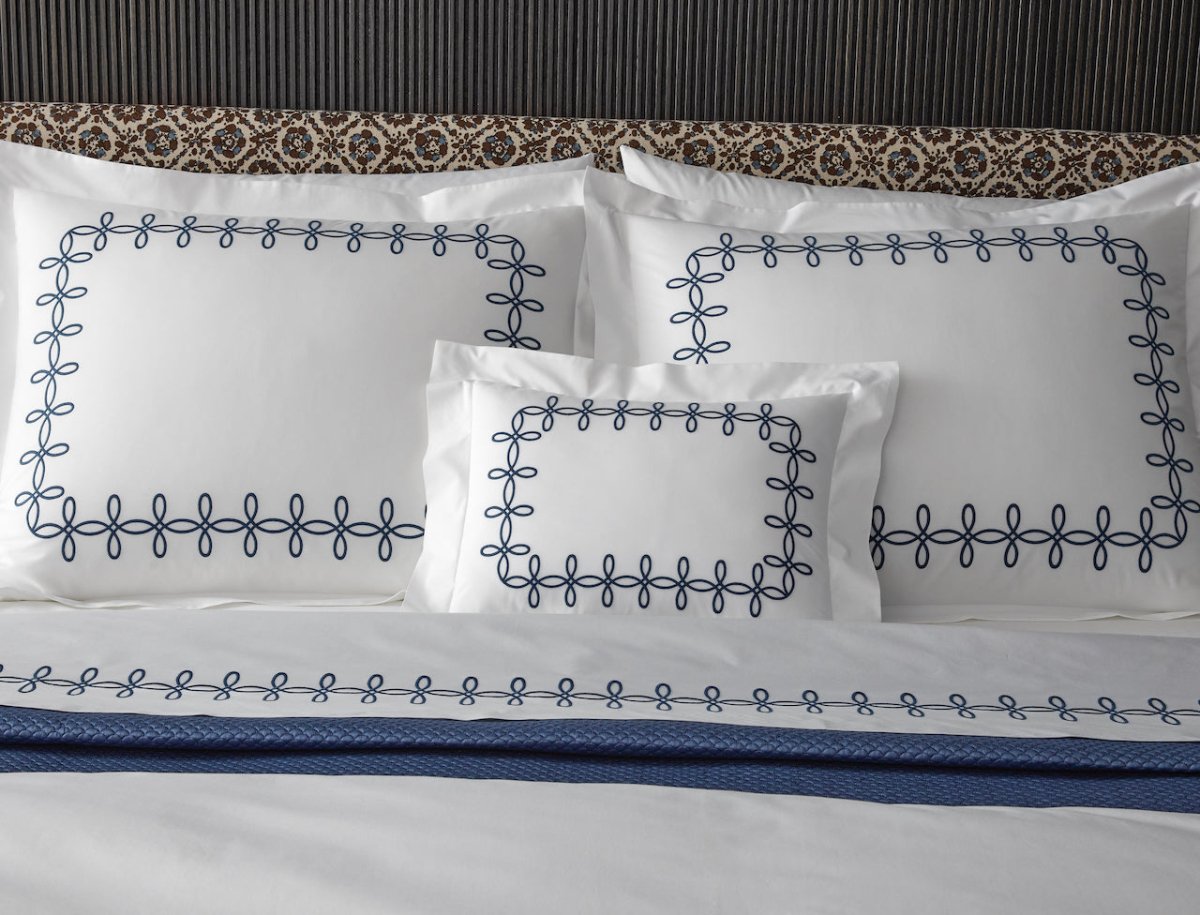 Gordian Knot Percale Bedding by Matouk at Fig Linens and Home - Pillow Shams View
