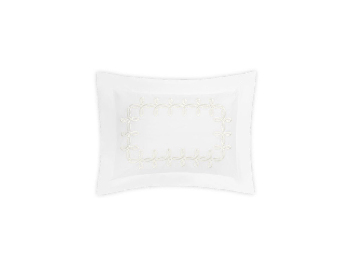 Boudoir Sham- Gordian Knot Cream Percale Bedding by Matouk at Fig Linens and Home
