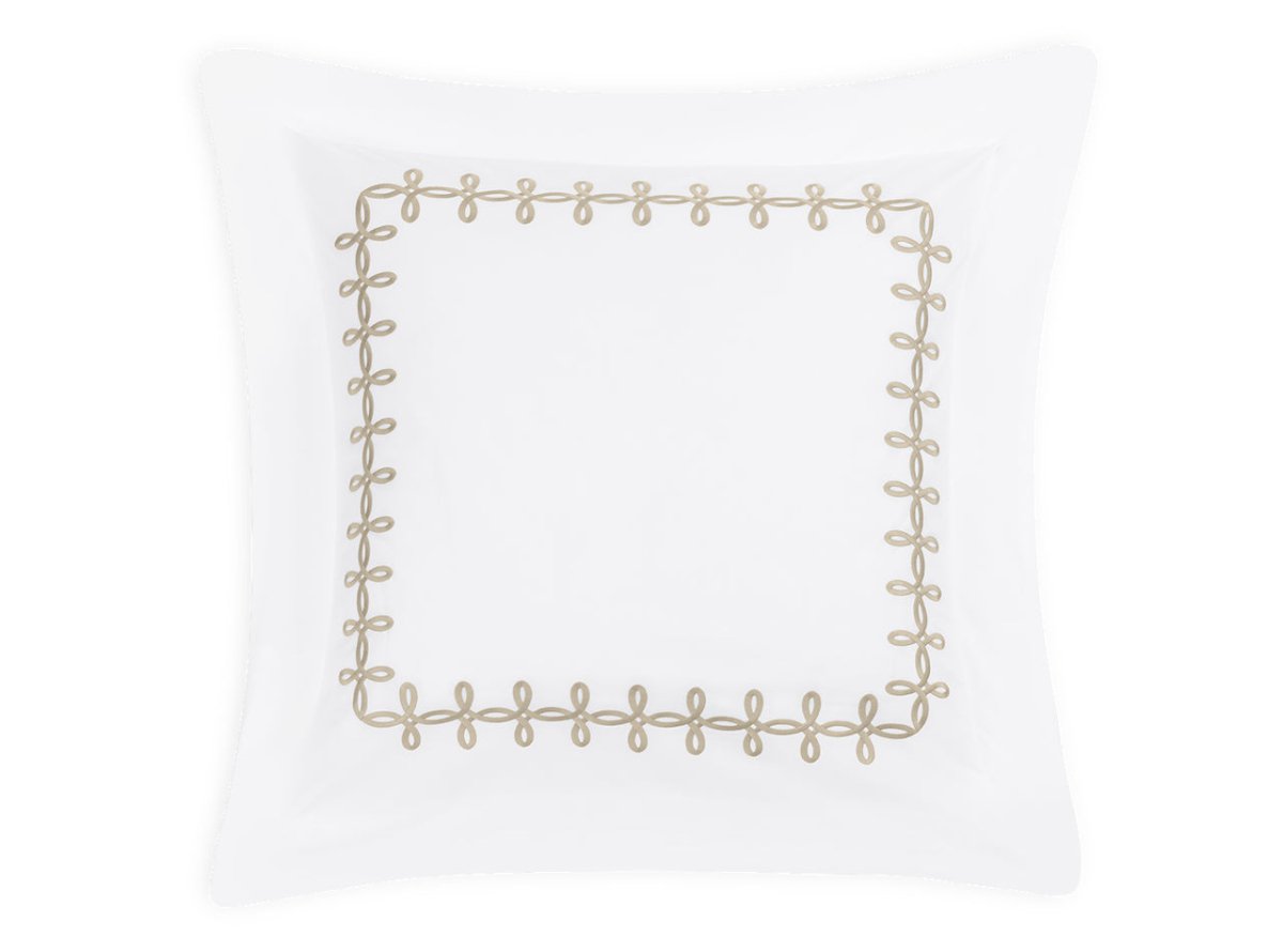 Euro Sham - Gordian Knot Truffle Percale Bedding by Matouk at Fig Linens and Home