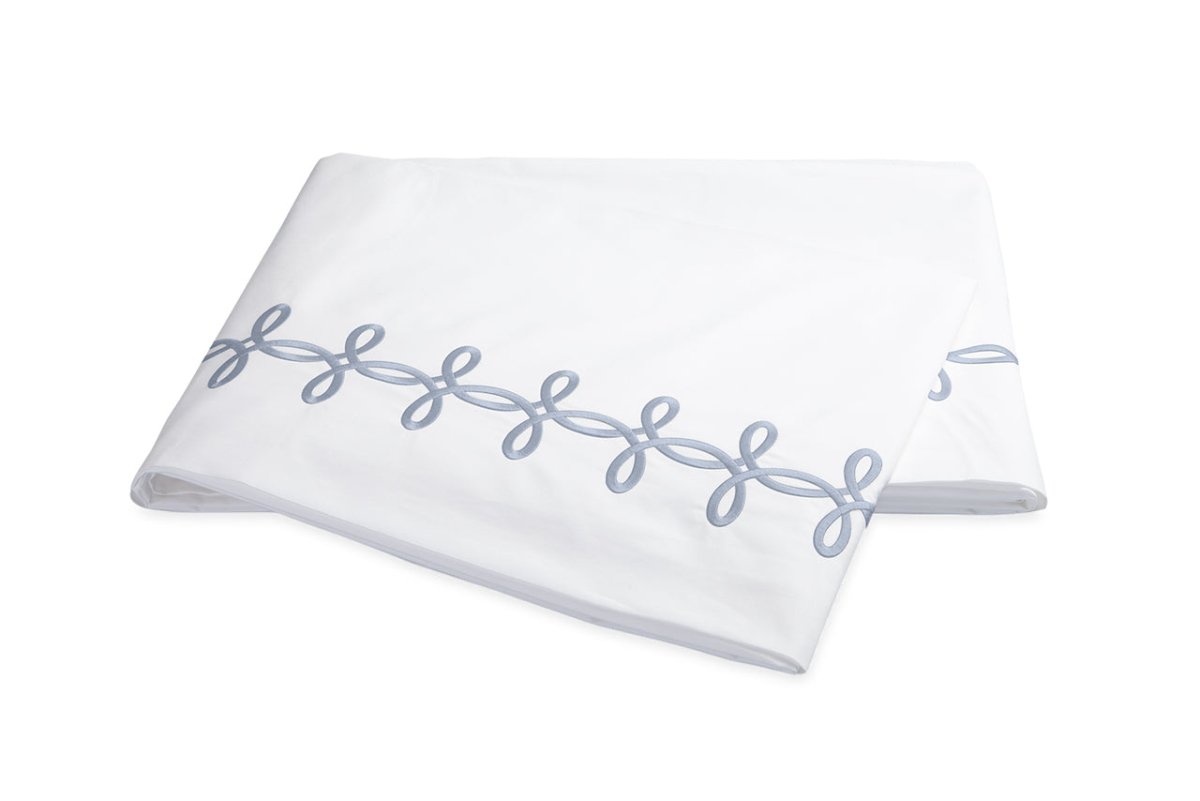 Flat Sheet - Gordian Knot Wedgwood Percale Bedding by Matouk at Fig Linens and Home