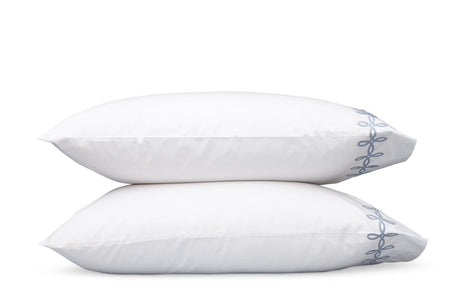 Pillowcases - Gordian Knot Wedgwood Percale Bedding by Matouk at Fig Linens and Home