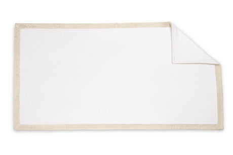 Helios White and Sand Beach Towel - Matouk Pool Towels at Fig Linens and Home 1