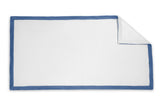 Helios White and Sea Beach Towel - Matouk Pool Towels at Fig Linens and Home 1
