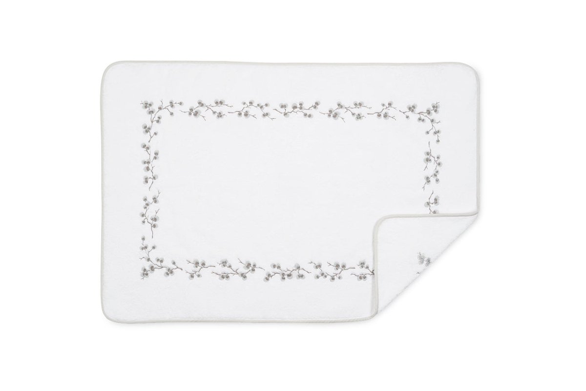 Matouk Jasmine Giza Bath Tub Mat in Cloud Embroidery at Fig Linens and Home