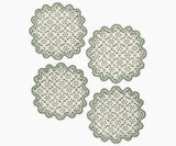 Laksha Cocktail Napkins in Clover Green - Matouk Schumacher at Fig Linens and Home
