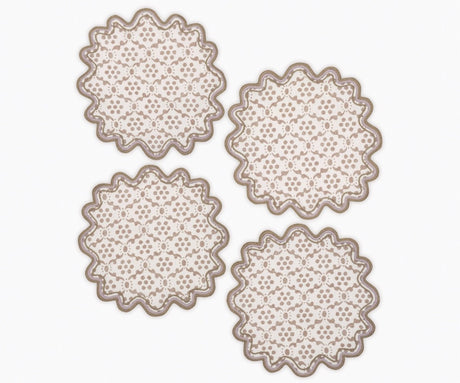 Laksha Cocktail Napkins in Oak - Matouk Schumacher at Fig Linens and Home