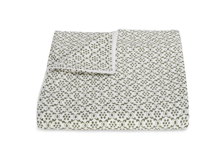 Duvet Cover - Matouk Schumacher Laksha Moss Green Bedding at Fig Linens and Home
