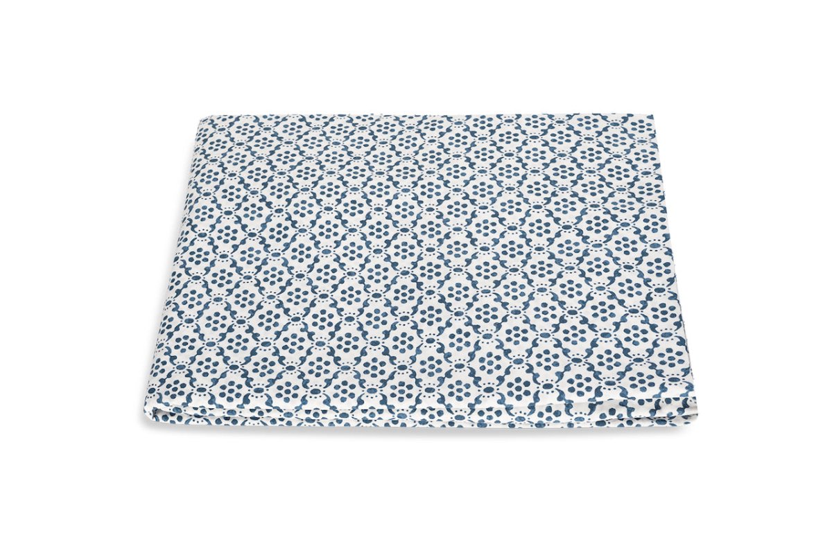 Matouk Schumacher Laksha Indigo Fitted Cotton Sheets at Fig Linens and Home