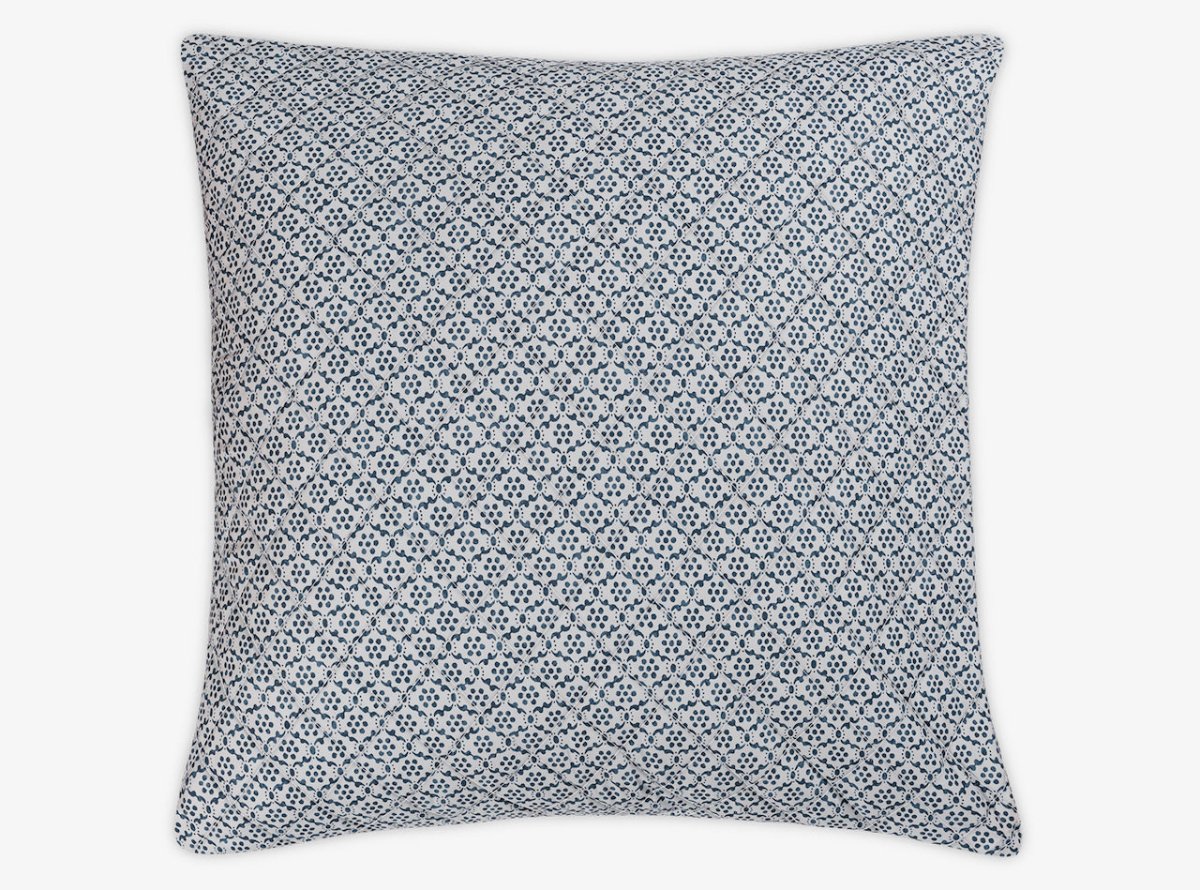 Quilted Euro Sham - Laksha Indigo Pillow Shams by Matouk Schumacher at Fig Linens and Home