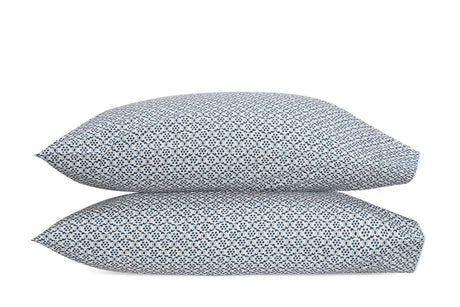 Pillowcases - Matouk Schumacher Laksha Indigo Blue Cases Pair at Fig Linens and Home
