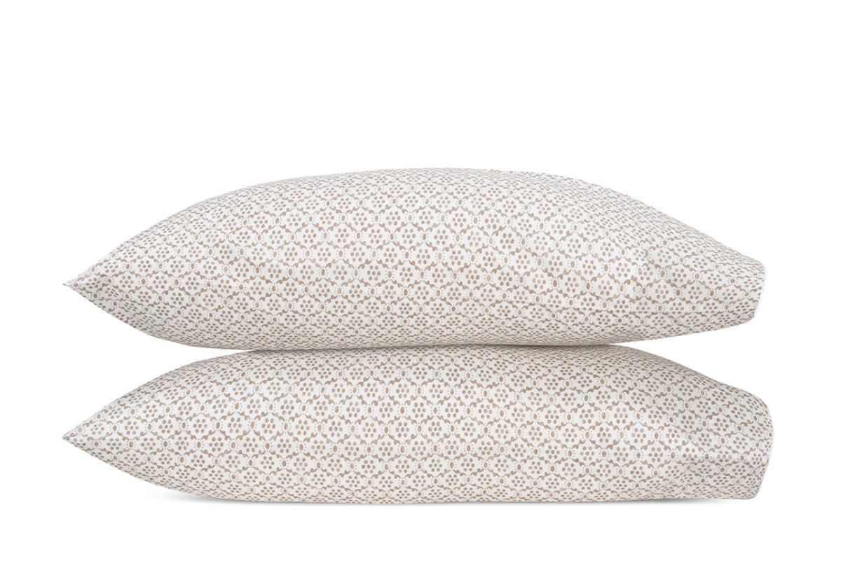 Pillowcases - Matouk Schumacher Laksha Oak Cases Pair at Fig Linens and Home