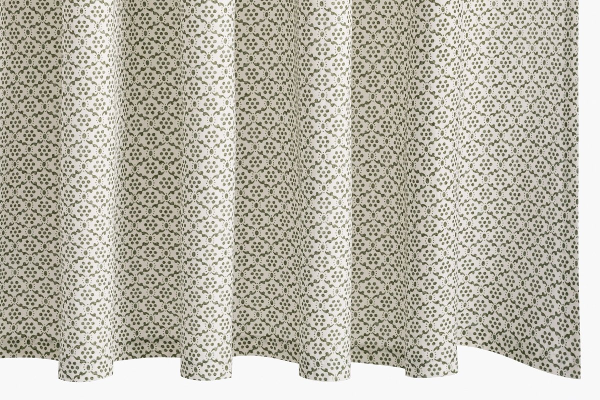 Laksha Shower Curtain by Matouk Schumacher in Moss at Fig Linens and Home