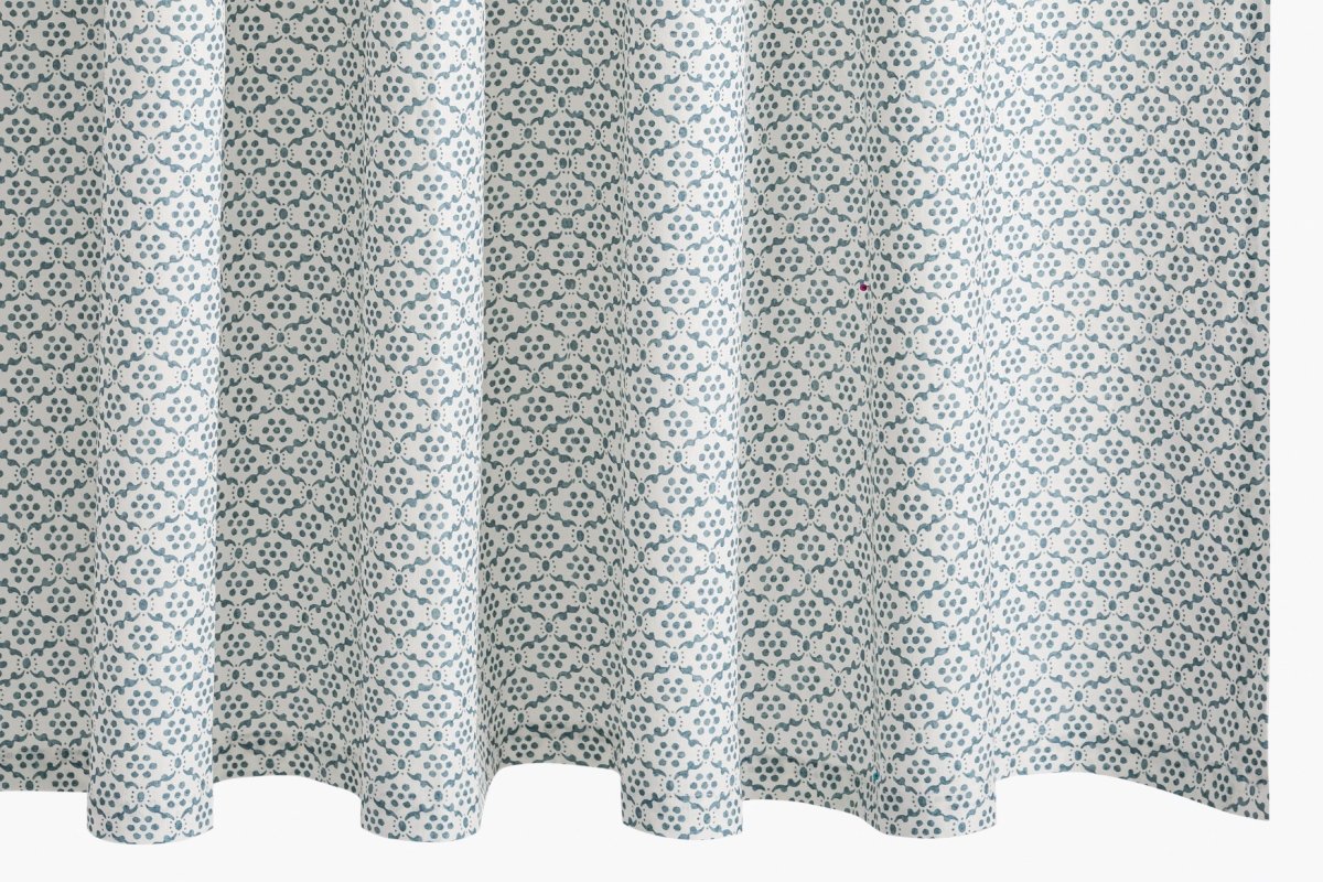 Laksha Shower Curtain by Matouk Schumacher in Lapis at Fig Linens and Home