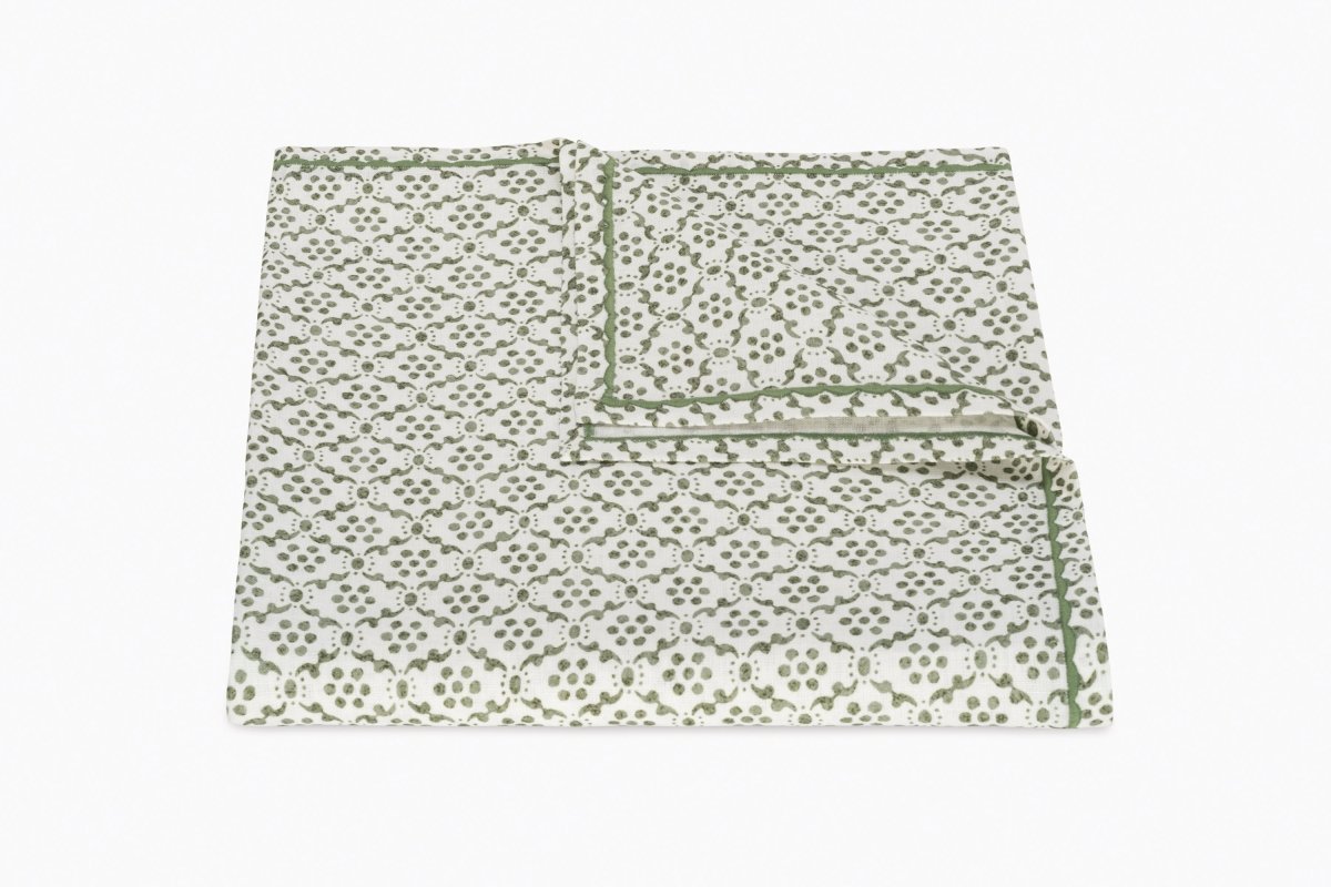 Laksha Tablecloth by Matouk Schumacher in Clover Green at Fig Linens and Home