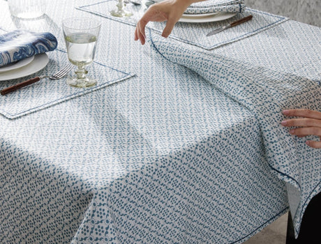 Matouk Schumacher Laksha Tablecloths at Fig Linens and Home - Lifestyle View 3