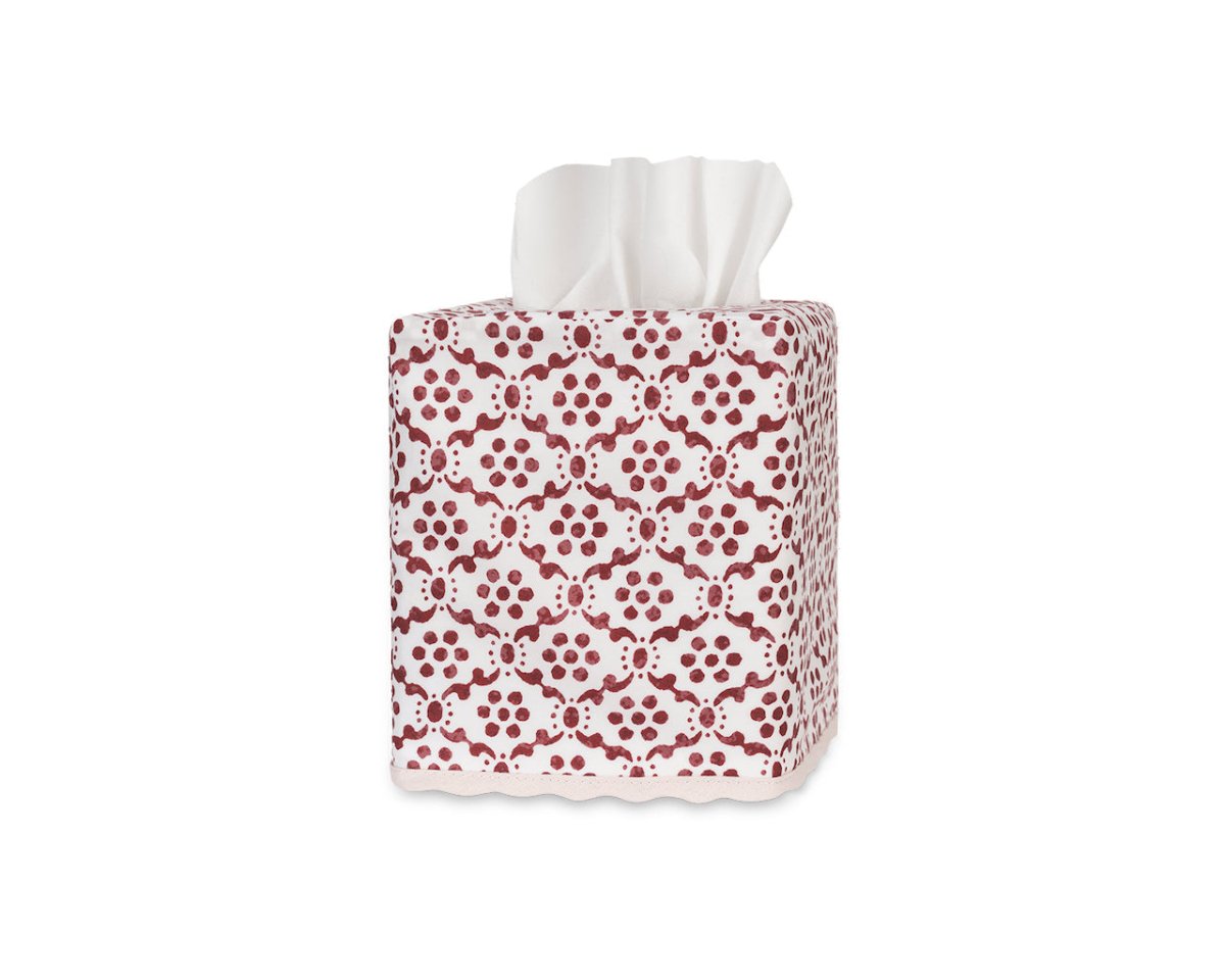 Laksha Carnelian Tissue Box Cover | Matouk Schumacher at Fig Linens and Home