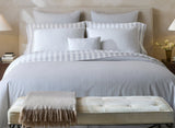 Lana Melange Silver Duvet Cover by Matouk King Duvet Cover Silver at FIG LINENS AND HOME 1