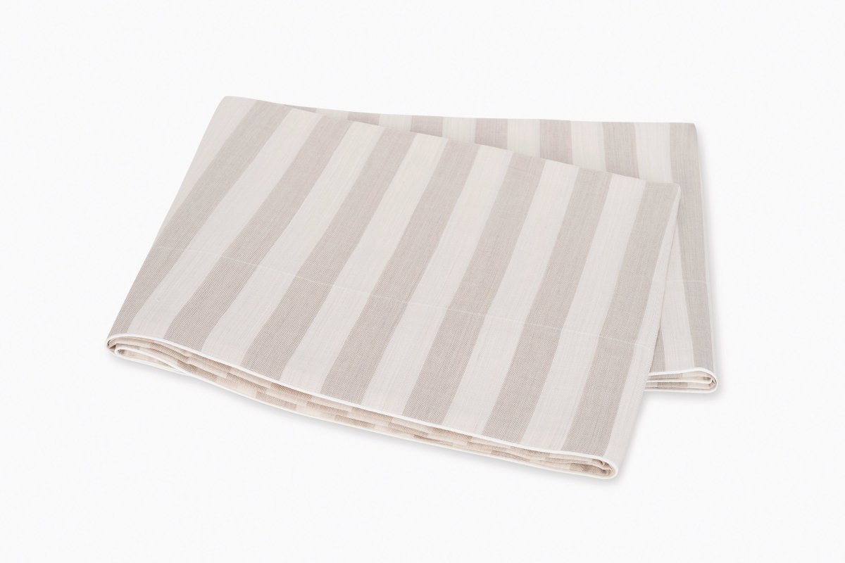 Lana Stripe Café au Lait Flat Sheet | Matouk at Fig Linens and Home
