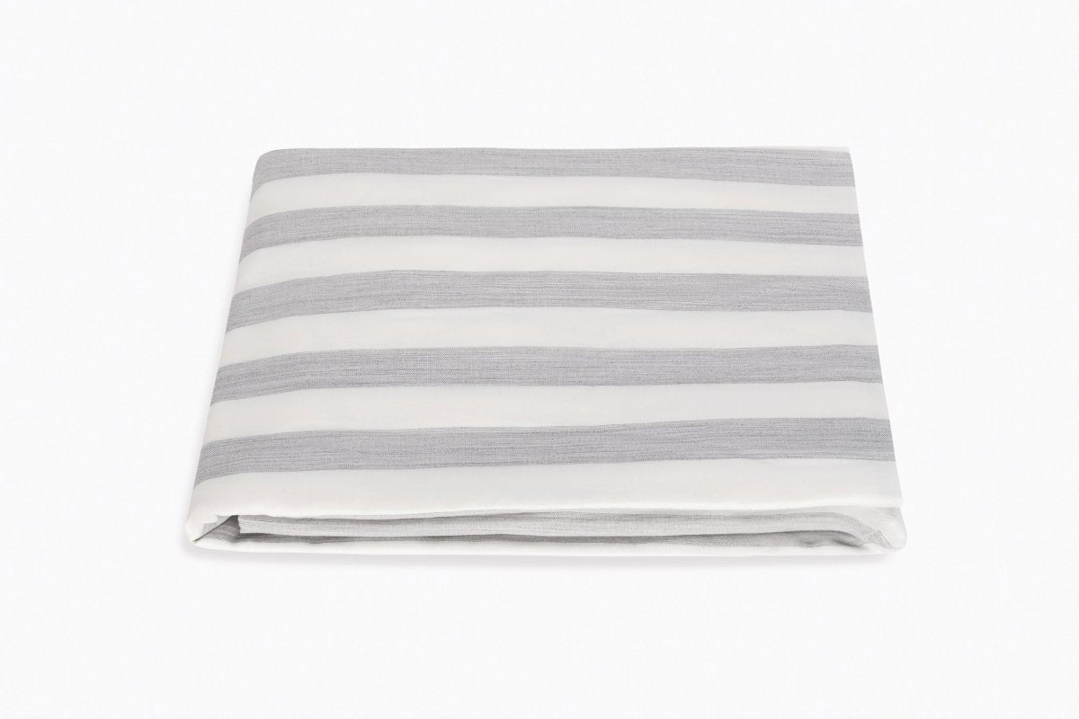 Lana Stripe Silver Fitted Sheet | Matouk at Fig Linens and Home