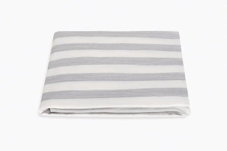 Lana Stripe Silver Fitted Sheet | Matouk at Fig Linens and Home
