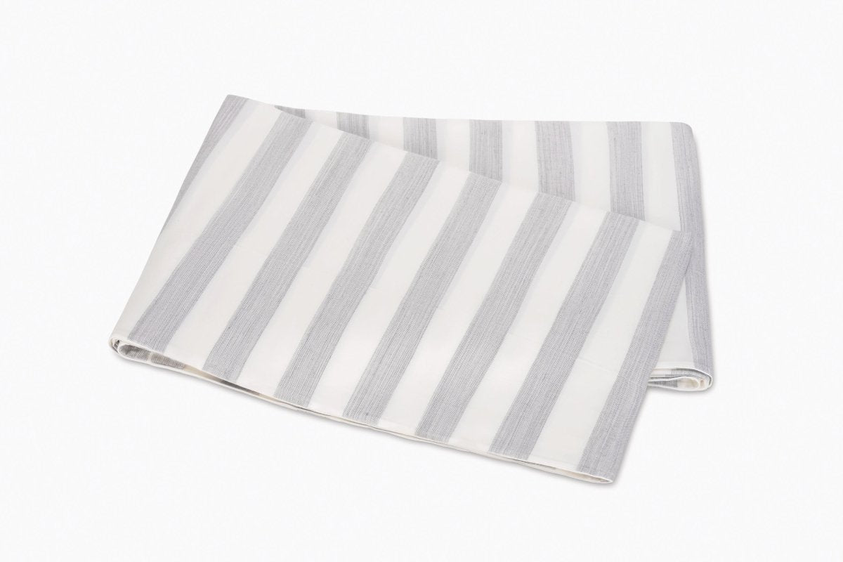 Lana Stripe Silver Flat Sheet | Matouk at Fig Linens and Home
