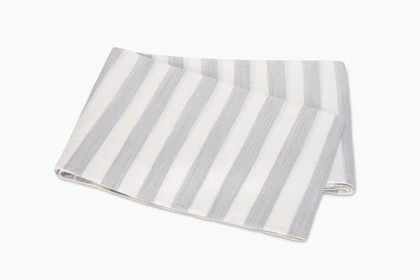 Lana Stripe Silver Flat Sheet | Matouk at Fig Linens and Home