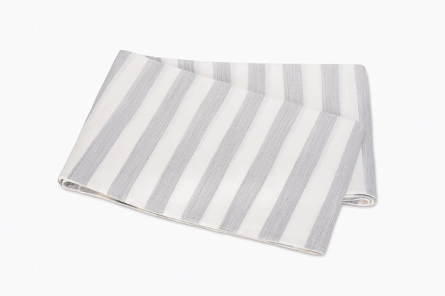 Lana Stripe Silver Flat Sheet | Matouk at Fig Linens and Home
