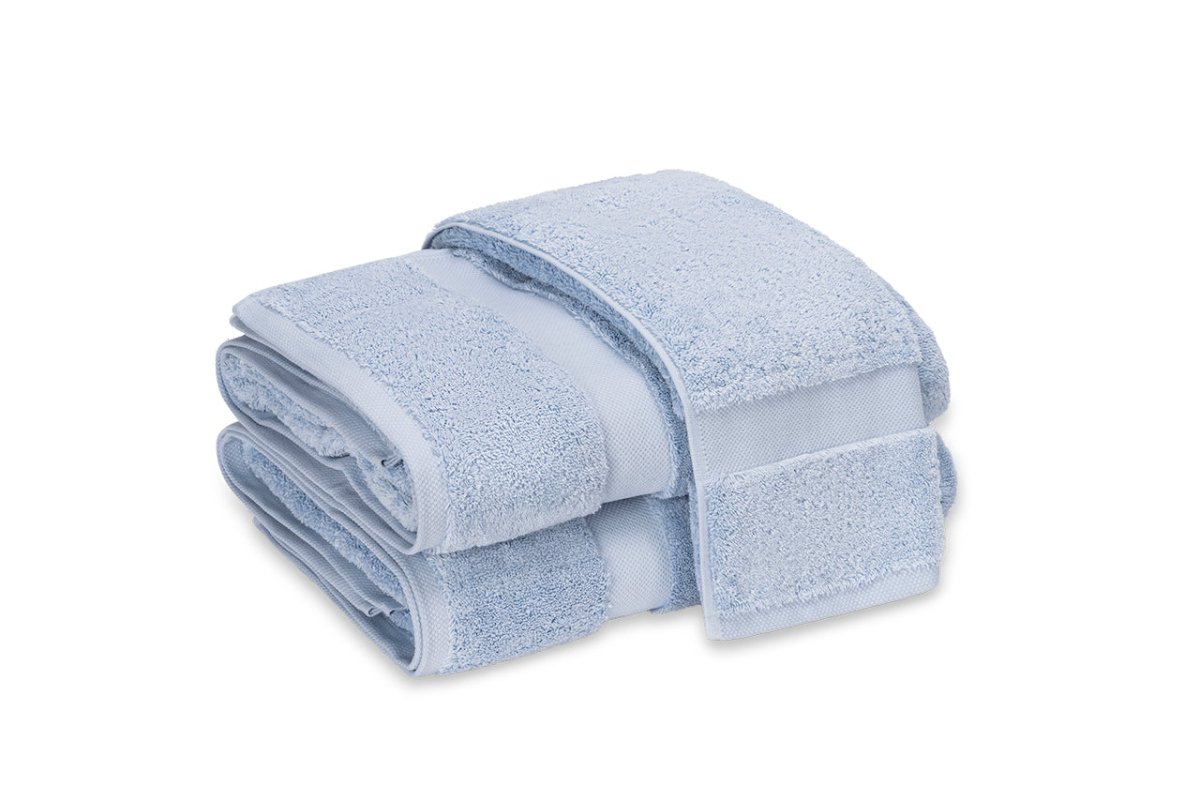 Matouk Lotus Sky Blue Bath Towels at Fig Linens and Home