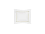 Boudoir Pillow Sham - Lowell Ivory on White Bedding by Matouk at Fig Linens and Home