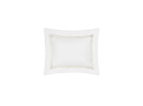 Boudoir Pillow Sham - Lowell Ivory on White Bedding by Matouk at Fig Linens and Home