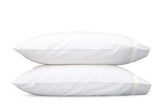 Pillowcases Standard or King - Lowell Ivory on White Bedding by Matouk at Fig Linens and Home