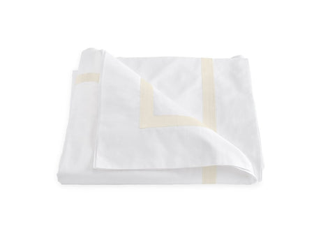 Duvet Cover - Lowell Ivory on White Bedding by Matouk at Fig Linens and Home