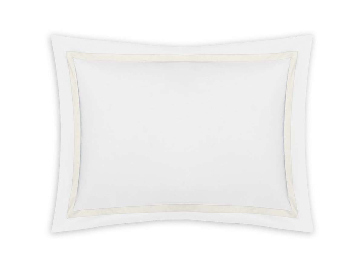 Pillow Sham for Queen and King - Lowell Ivory on White Bedding by Matouk at Fig Linens and Home