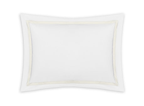Pillow Sham for Queen and King - Lowell Ivory on White Bedding by Matouk at Fig Linens and Home