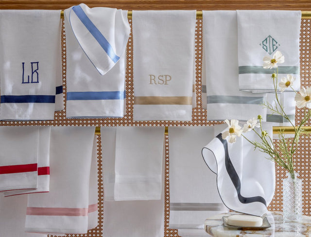 Lowell Linen Guest Towels by Matouk at Fig Linens and Home | Powder Room Towels